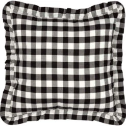 Annie Buffalo Check Black Pillow - 18x18