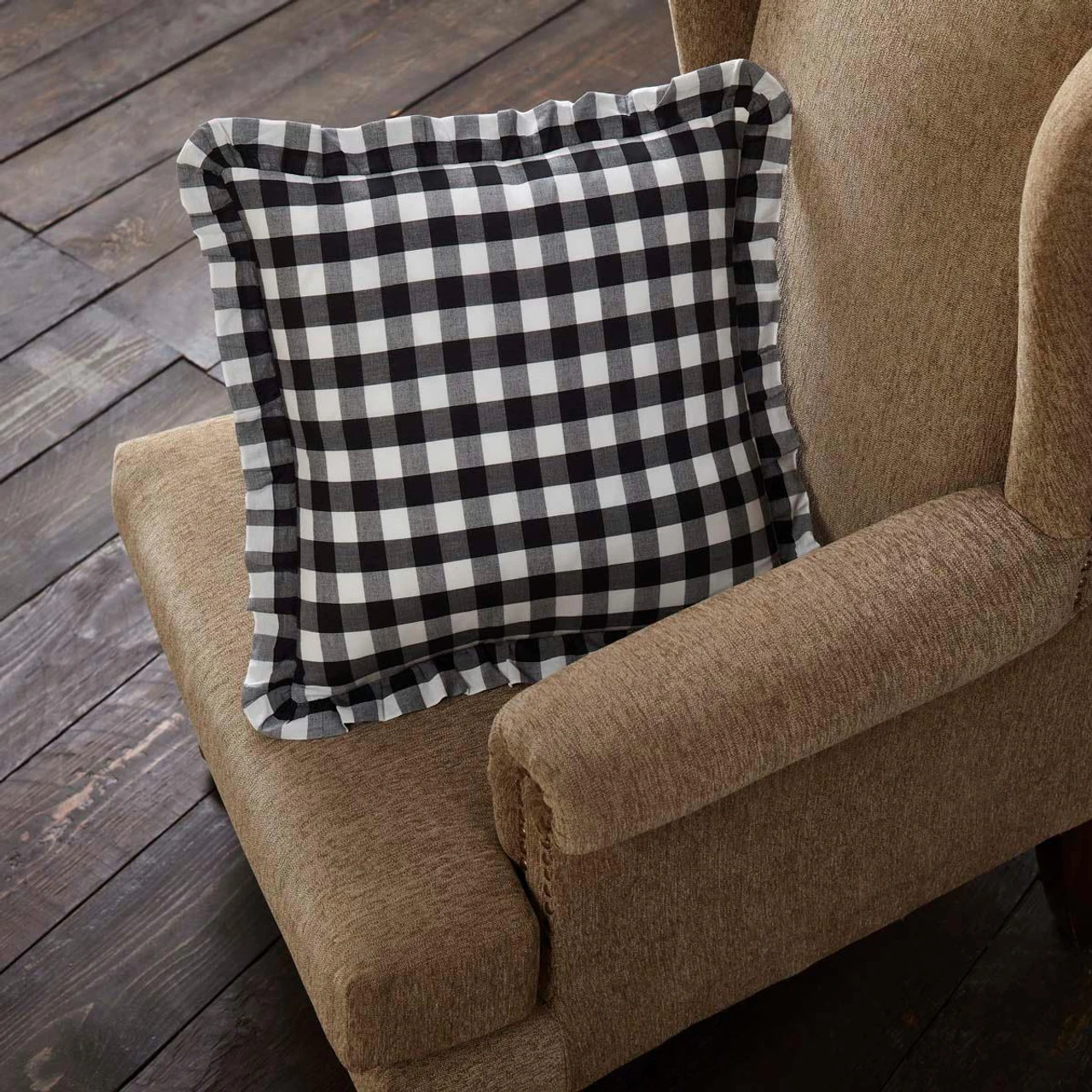 Annie Buffalo Check Black Pillow - 18x18 4 Annie Buffalo Check Black Pillow - 18x18 - Image 2