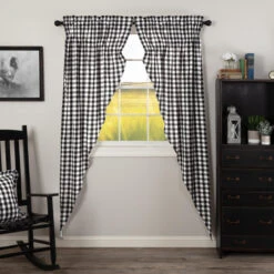 Annie Buffalo Check Black Prairie Gathered Curtains - 72x84 -Home Improvement Store Annie Buffalo Check Black Prairie Gathered Curtains 72x84 840528178726 image3 21459.1681413004