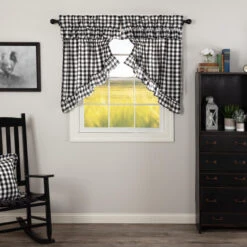 Annie Buffalo Check Black Prairie Gathered Curtains - Ruffled 72x36 -Home Improvement Store Annie Buffalo Check Black Prairie Gathered Curtains Ruffled 72x36 840528164941 image3 46220.1689067662
