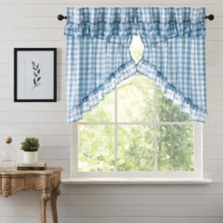 Annie Buffalo Check Blue Prairie Gathered Curtains - Ruffled 72x36 9 Annie Buffalo Check Blue Prairie Gathered Curtains - Ruffled 72x36 -Home Improvement Store Annie Buffalo Check Blue Prairie Gathered Curtains Ruffled 72x36 810055892785 image3 88204.1681408204