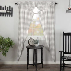 Annie Buffalo Check Grey Prairie Gathered Curtains - 72x84 -Home Improvement Store Annie Buffalo Check Grey Prairie Gathered Curtains 72x84 840528178764 image3 87994.1689061145