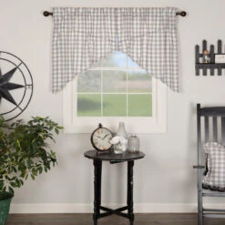 Annie Buffalo Check Grey Prairie Gathered Swags - 72x36 -Home Improvement Store Annie Buffalo Check Grey Prairie Gathered Swags 72x36 840528165153 image3 45844.1689052136