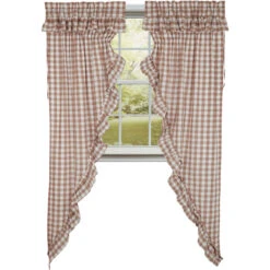 Annie Buffalo Check Portabella Prairie Gathered Curtains - 72x84