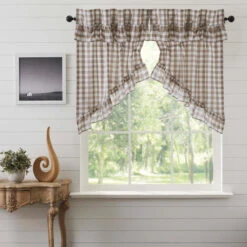 Annie Buffalo Check Portabella Prairie Gathered Curtains - Ruffled 72x36 -Home Improvement Store Annie Buffalo Check Portabella Prairie Gathered Curtains Ruffled 72x36 810055893263 image3 82271.1692752348