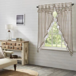 Annie Buffalo Check Portabella Prairie Gathered Curtains - Ruffled 72x63 -Home Improvement Store Annie Buffalo Check Portabella Prairie Gathered Curtains Ruffled 72x63 810055893256 image3 52276.1681285633
