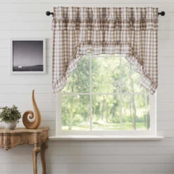 Annie Buffalo Check Portabella Swags - Ruffled 72x36 -Home Improvement Store Annie Buffalo Check Portabella Swags Ruffled 72x36 810055893270 image3 72866.1680710089
