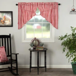 Annie Buffalo Check Red Prairie Gathered Curtains - 72x36 8 Annie Buffalo Check Red Prairie Gathered Curtains - 72x36 -Home Improvement Store Annie Buffalo Check Red Prairie Gathered Curtains 72x36 840528178986 image3 36377.1689064298