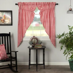 Annie Buffalo Check Red Prairie Gathered Curtains - 72x63 -Home Improvement Store Annie Buffalo Check Red Prairie Gathered Curtains 72x63 840528178979 image3 50107.1689060858