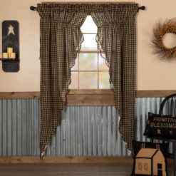 Black Check Scalloped Prairie Gathered Curtains - 72x84 8 Black Check Scalloped Prairie Gathered Curtains - 72x84 -Home Improvement Store Black Check Scalloped Prairie Gathered Curtains 72x84 840528179037 image3 40134.1682013327