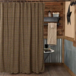 Black Check Shower Curtain