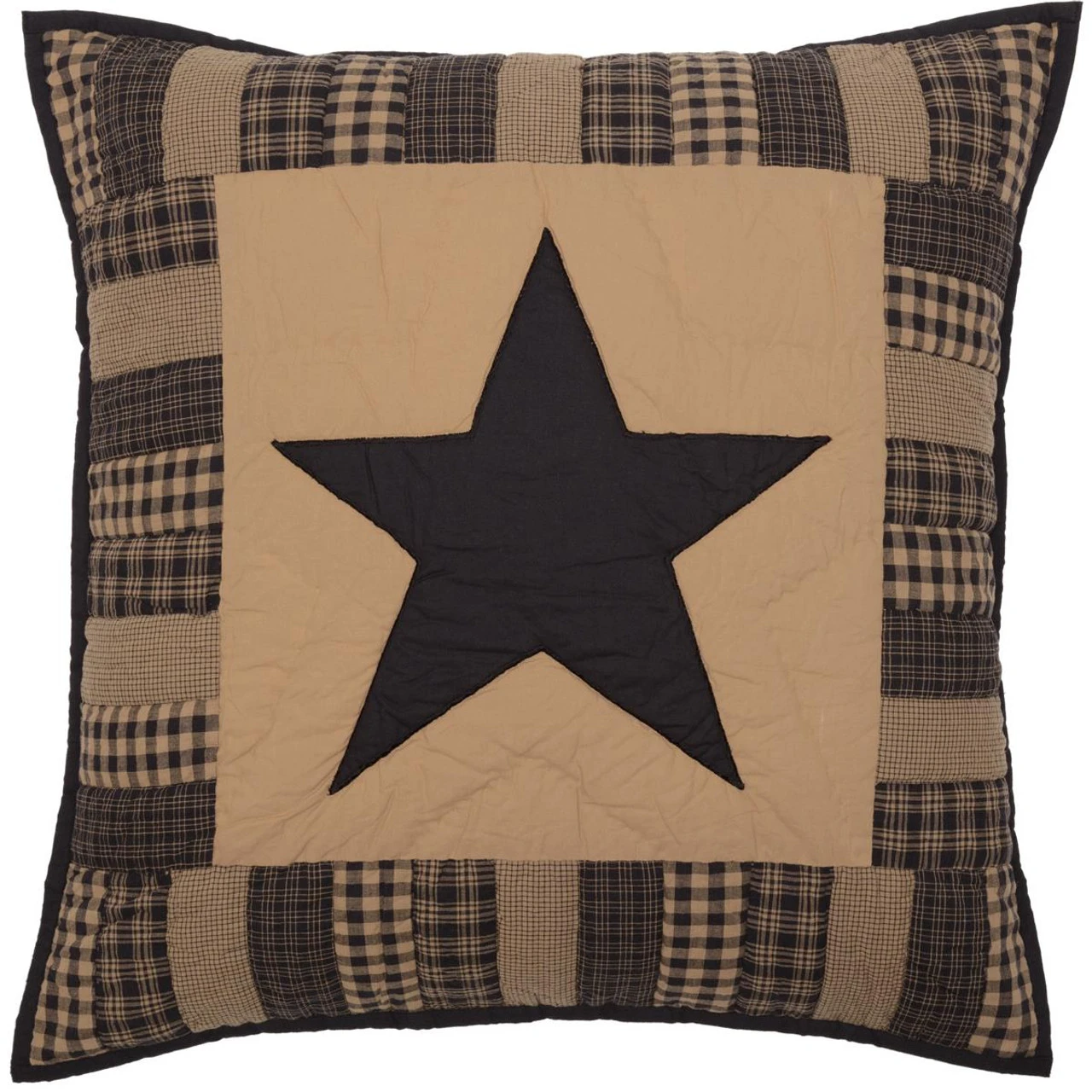 Black Check Star Pillow Sham - Euro Quilted 3 Black Check Star Pillow Sham - Euro Quilted