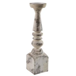 Home Improvement Store 7 Brighton Wood Candle Holder - Whitewashed 18"