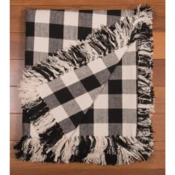 Buffalo Check Black & Buttermilk Afghan