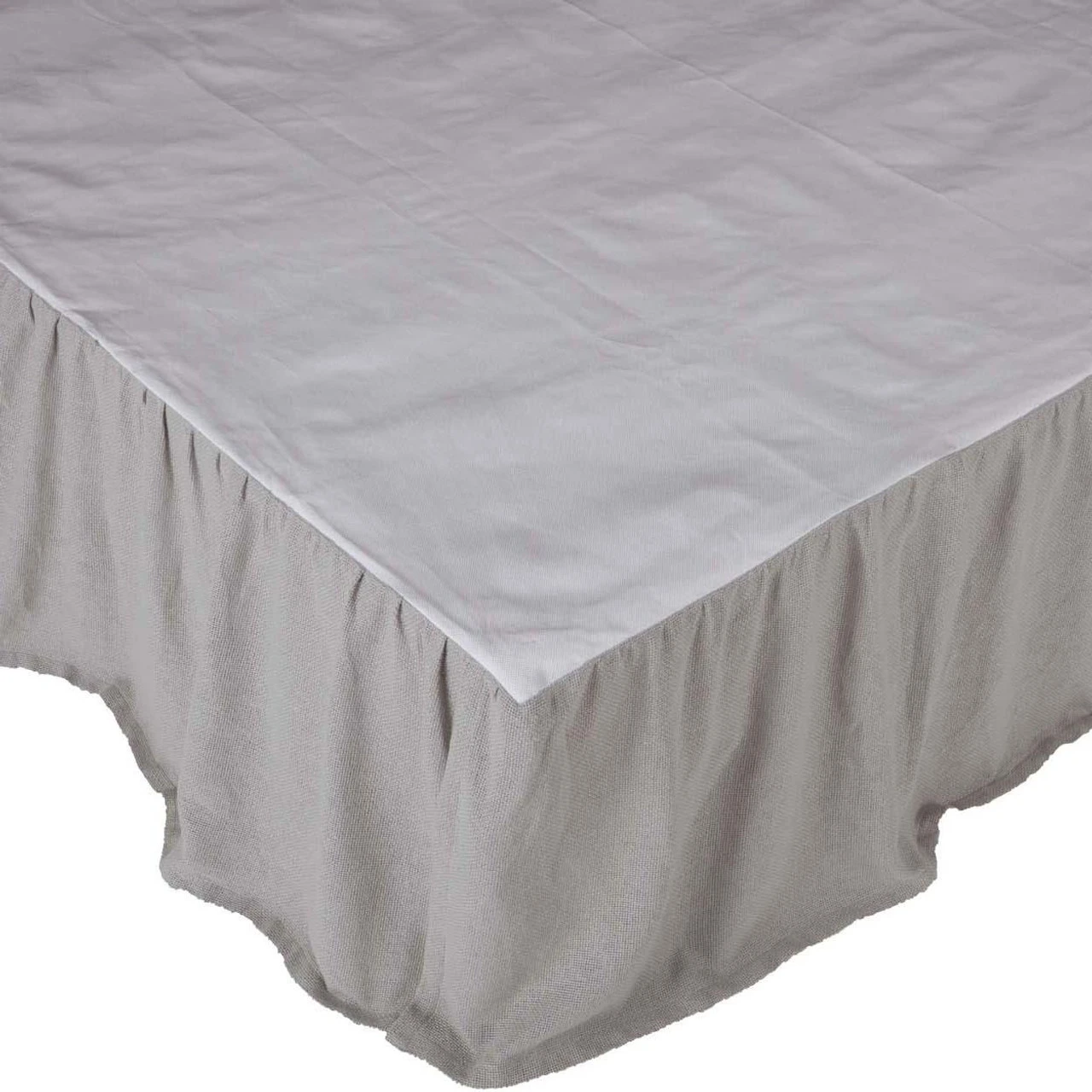 Burlap Dove Grey Ruffled Bed Skirt 4 Burlap Dove Grey Ruffled Bed Skirt - Image 2