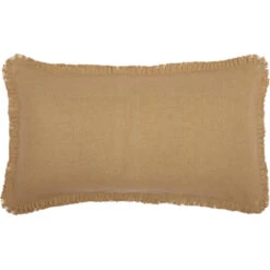 Burlap Natural Fringed Ruffle Pillow Sham - King