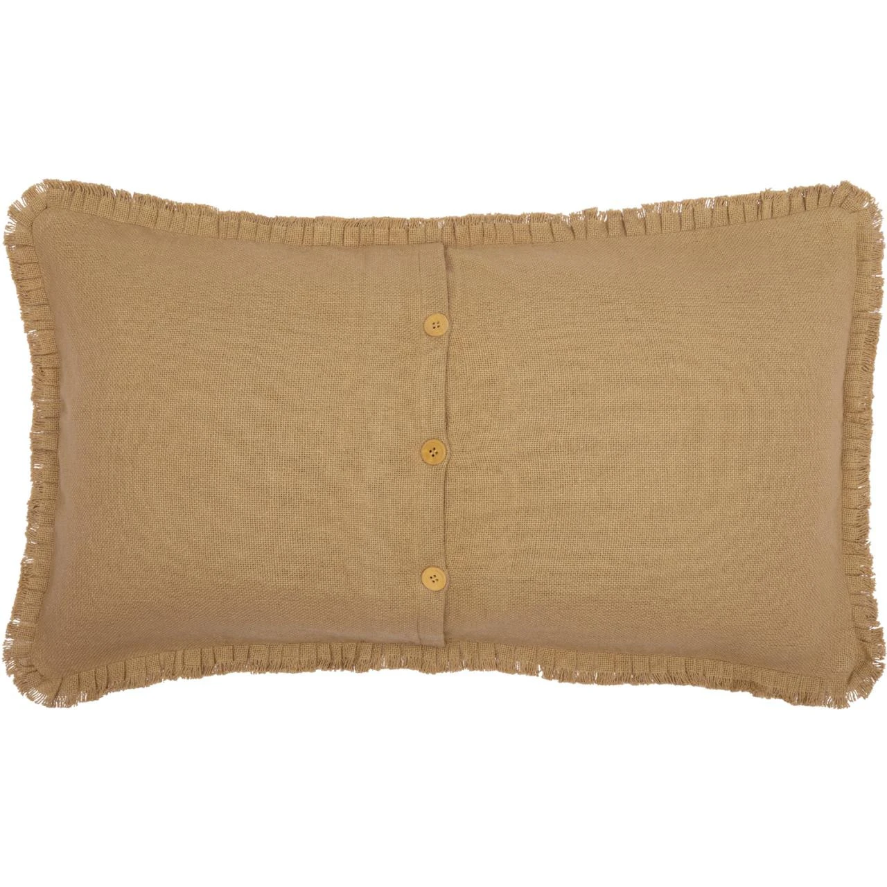 Burlap Natural Fringed Ruffle Pillow Sham - King 5 Burlap Natural Fringed Ruffle Pillow Sham - King - Image 3