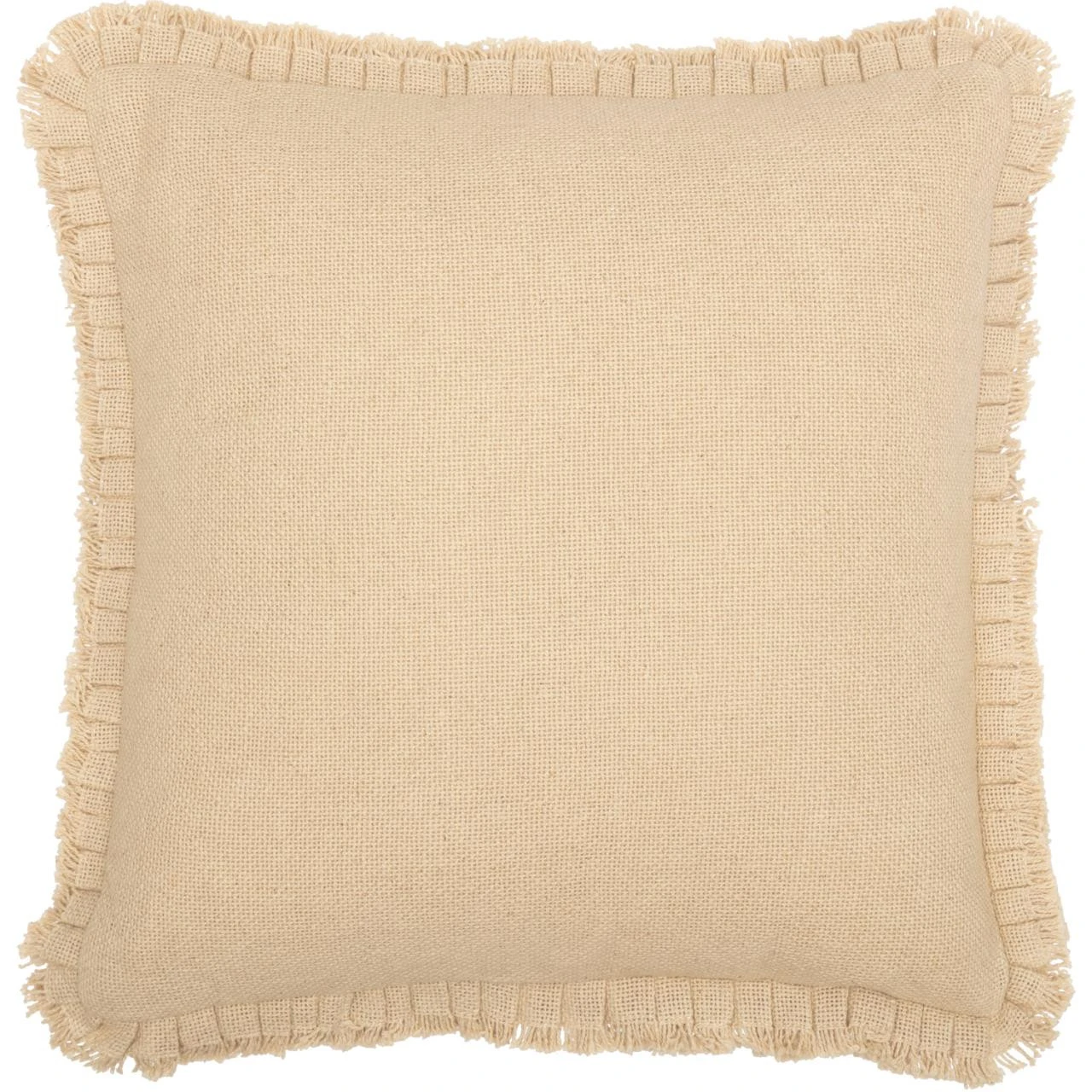 Burlap Vintage Fringed Ruffle Pillow - 18x18 3 Burlap Vintage Fringed Ruffle Pillow - 18x18