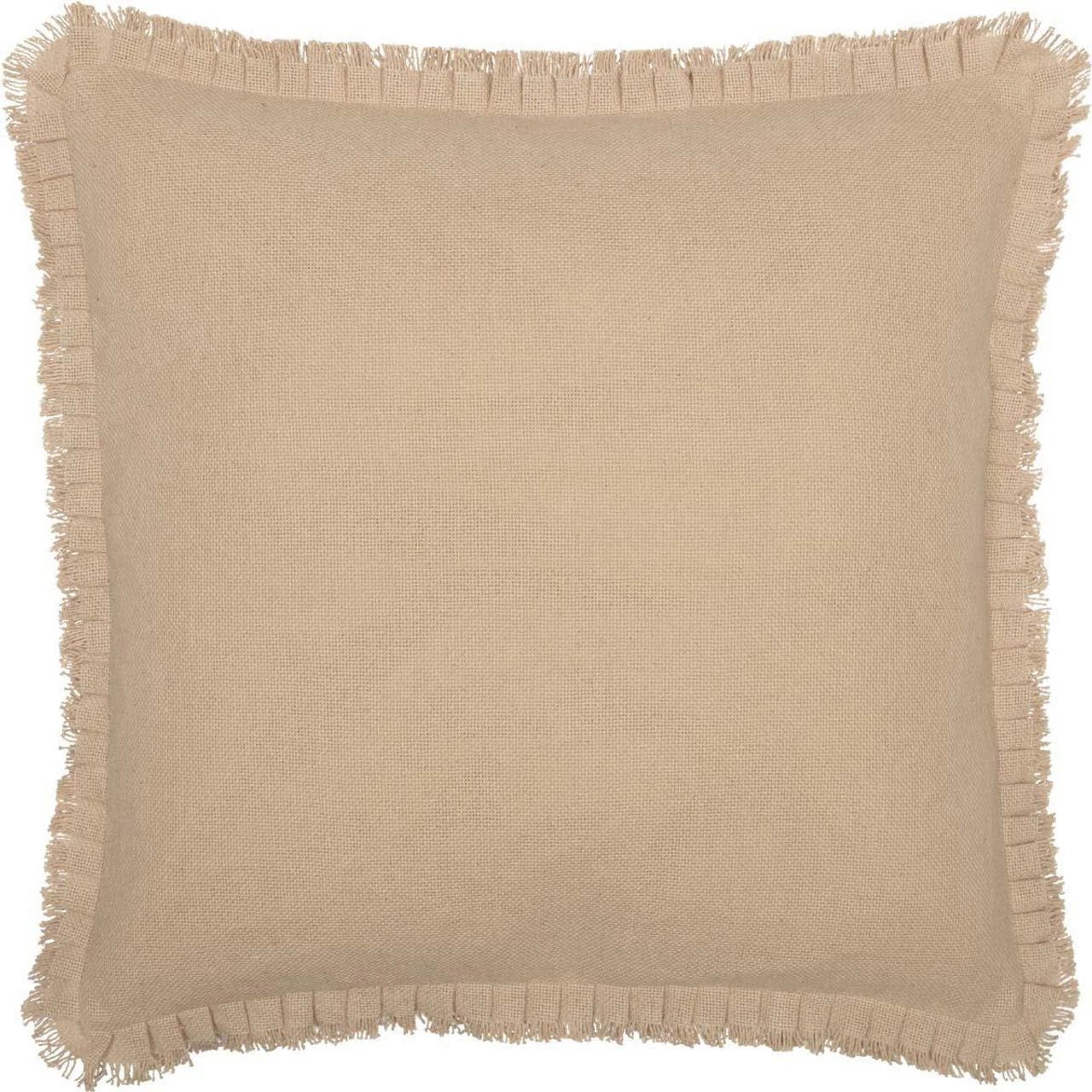 Burlap Vintage Fringed Ruffle Pillow Sham - Euro Fabric 3 Burlap Vintage Fringed Ruffle Pillow Sham - Euro Fabric