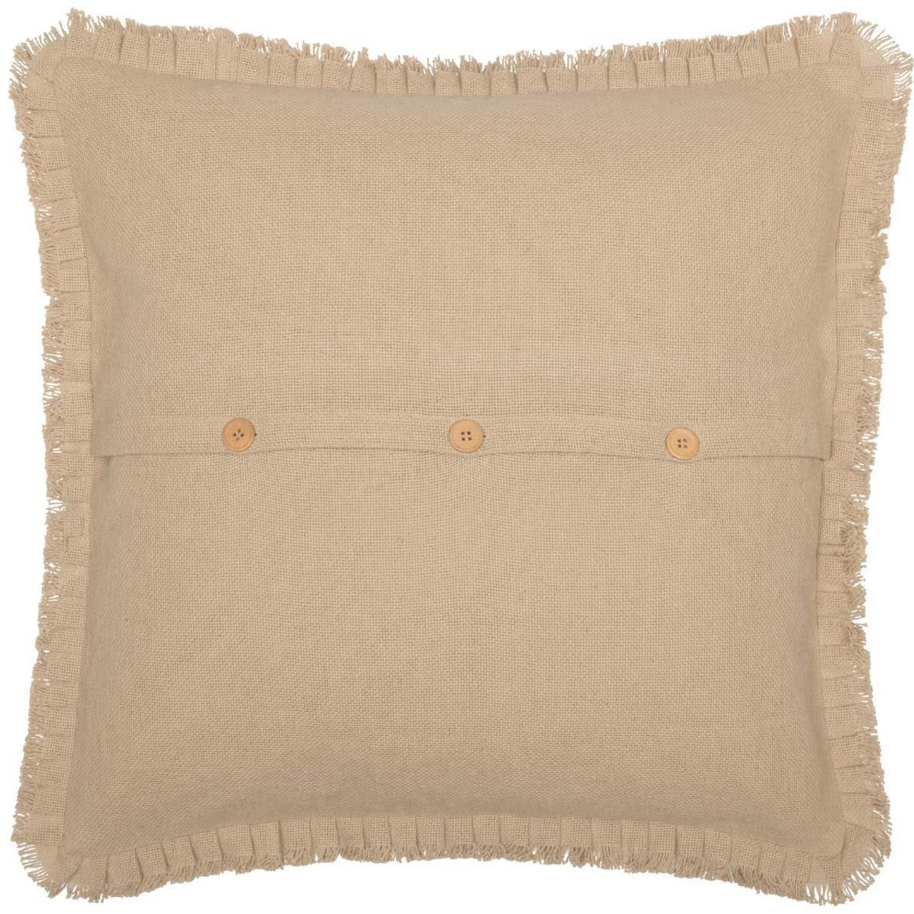 Burlap Vintage Fringed Ruffle Pillow Sham - Euro Fabric 6 Burlap Vintage Fringed Ruffle Pillow Sham - Euro Fabric - Image 4