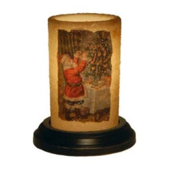 Candle Sleeve - Gumdrop Vintage Santa And Tree