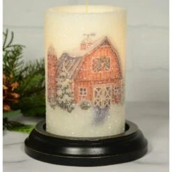 Candle Sleeve - Snowy Barn Scene -Home Improvement Store Candle Sleeve Snowy Barn Scene 844558068514 image2 74921.1689024792