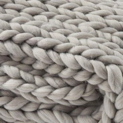 Chunky Knit Throw - Fog -Home Improvement Store Chunky Knit Throw Fog 762242033023 image3 55844.1667560169