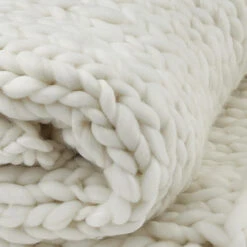 Chunky Knit Throw - White 7 Chunky Knit Throw - White -Home Improvement Store Chunky Knit Throw White 762242033054 image3 57301.1667560188