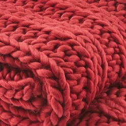 Chunky Ribbed Throw - Garnet -Home Improvement Store Chunky Ribbed Throw Garnet 762242033078 image3 02983.1667560231