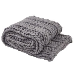 Chunky Ribbed Throw - Sharkskin
