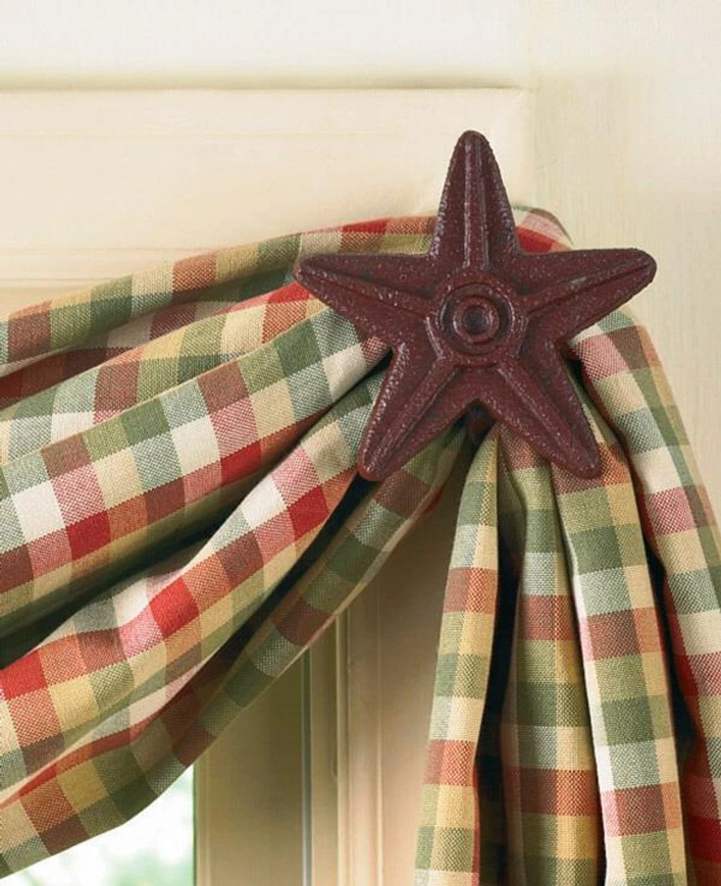 Curtain Hooks - Cast Iron Red Star 2 Curtain Hooks - Cast Iron Red Star