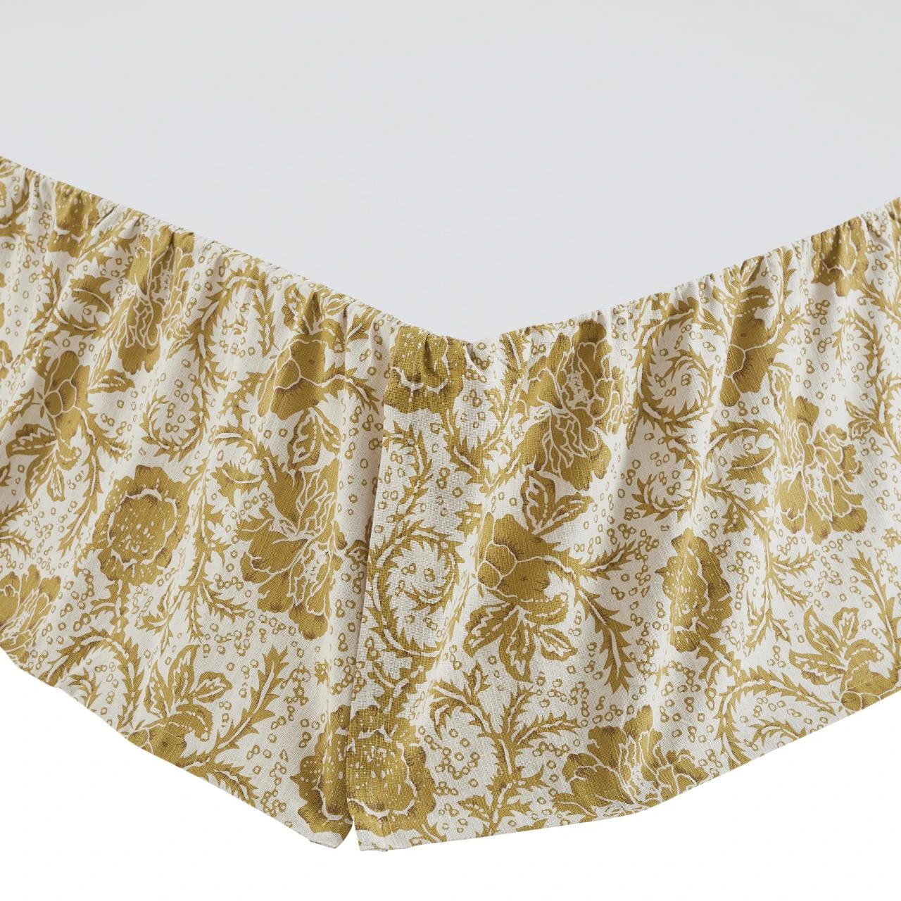 Dorset Gold Floral Bed Skirt 4 Dorset Gold Floral Bed Skirt - Image 2