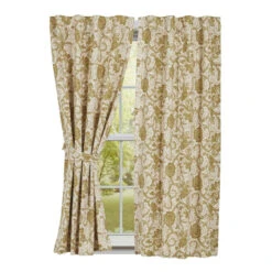 Dorset Gold Floral Panels - 72x63