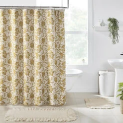 Dorset Gold Floral Shower Curtain