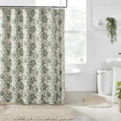 Dorset Green Floral Shower Curtain