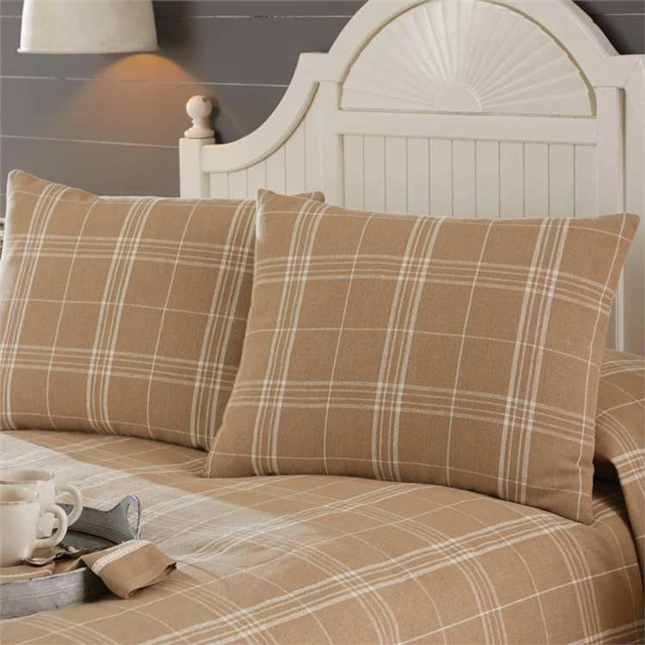 Fieldstone Plaid Pillow Sham - Cream Standard 4 Fieldstone Plaid Pillow Sham - Cream Standard - Image 2