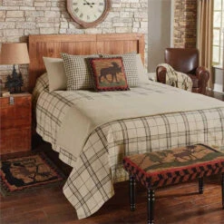 Fieldstone Plaid Queen Bedspread - Black 94x108 -Home Improvement Store Fieldstone Plaid Queen Bedspread Black 94x108 762242421967 image3 57402.1689051124