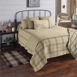 Fieldstone Plaid Queen Bedspread - Black 94x108 -Home Improvement Store Fieldstone Plaid Queen Bedspread Black 94x108 762242421967 image4 63762.1689051128