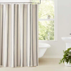 Grace Grain Sack Stripe Shower Curtain