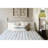 Grain Sack Stripe Colonial Blue Bed Cover - Queen