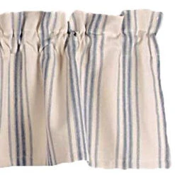 Grain Sack Stripe Colonial Blue Valance - 72x15.5