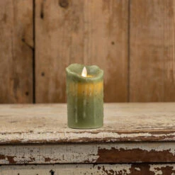 Green Timer Candle - 5" Pillar