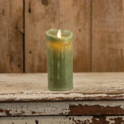 Green Timer Candle - 7" Pillar