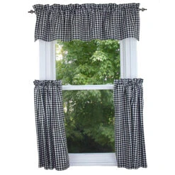 Heritage House Check Black & Cream Valance - 72x15.5 -Home Improvement Store Heritage House Check Black Cream Valance 72x15 5 648558019534 image3 47861.1685611407