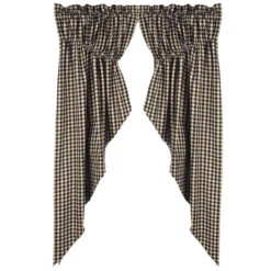 Heritage House Check Black Prairie Gathered Curtains - 72x63 7 Heritage House Check Black Prairie Gathered Curtains - 72x63 -Home Improvement Store Heritage House Check Black Prairie Gathered Curtains 72x63 643934368299 image2 35739.1689044465