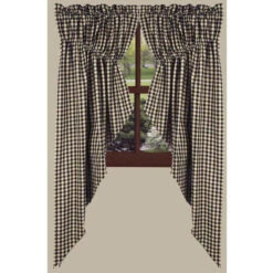 Heritage House Check Black Prairie Gathered Curtains - 72x63 8 Heritage House Check Black Prairie Gathered Curtains - 72x63 -Home Improvement Store Heritage House Check Black Prairie Gathered Curtains 72x63 643934368299 image3 79200.1689044470