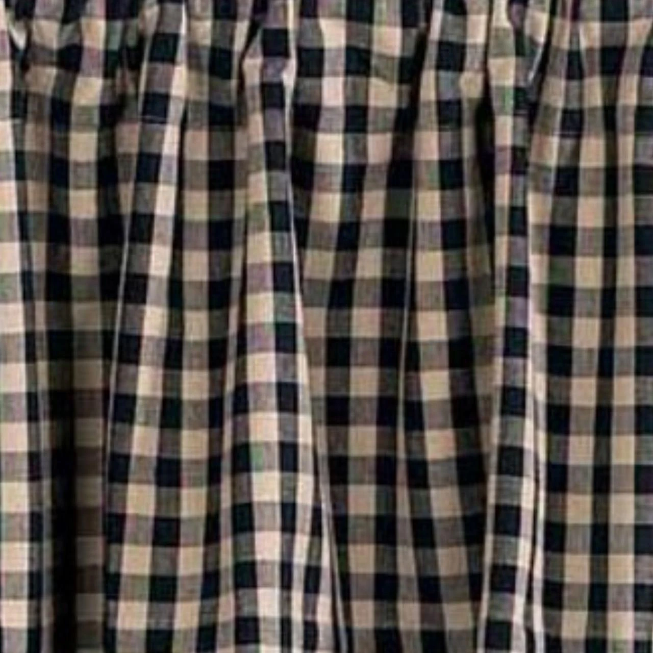 Heritage House Check Black Prairie Gathered Curtains - 72x63 6 Heritage House Check Black Prairie Gathered Curtains - 72x63 - Image 4
