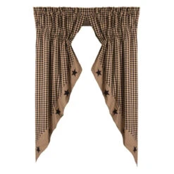 Heritage House Check Black Star Prairie Gathered Curtains - 72x63 -Home Improvement Store Heritage House Check Black Star Prairie Gathered Curtains 72x63 648558011125 image2 86552.1681480628