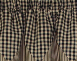 Heritage House Check Black Valance - Point 72x15.5