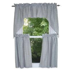 Heritage House Check Gray & Cream Tiers - 72x36 -Home Improvement Store Heritage House Check Gray Cream Tiers 72x36 648558018728 image3 84709.1673691812